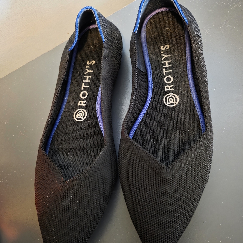 Rothy's Black and Blue Flats